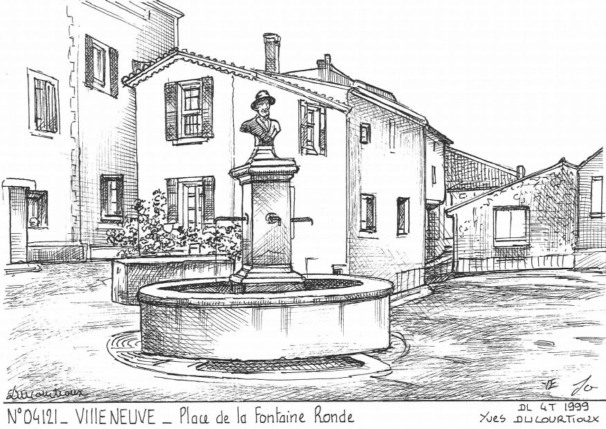 N 04121 - VILLENEUVE - place de la fontaine ronde