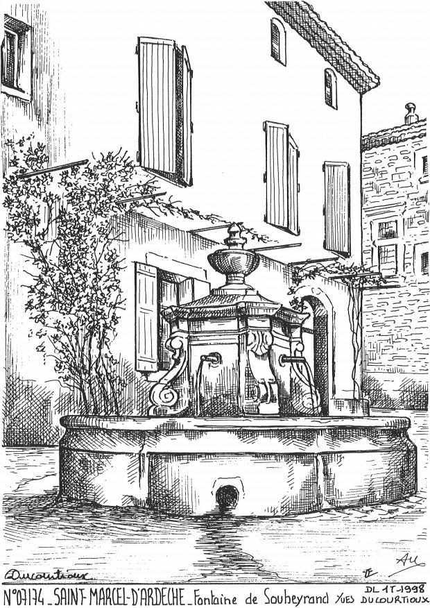 N 07174 - ST MARCEL D ARDECHE - fontaine de soubeyrand
