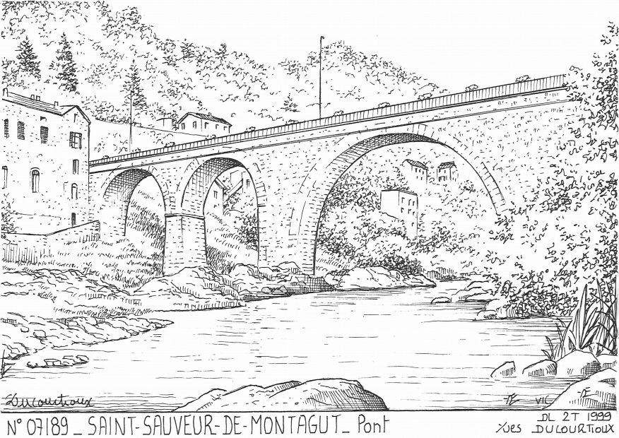 N 07189 - ST SAUVEUR DE MONTAGUT - pont