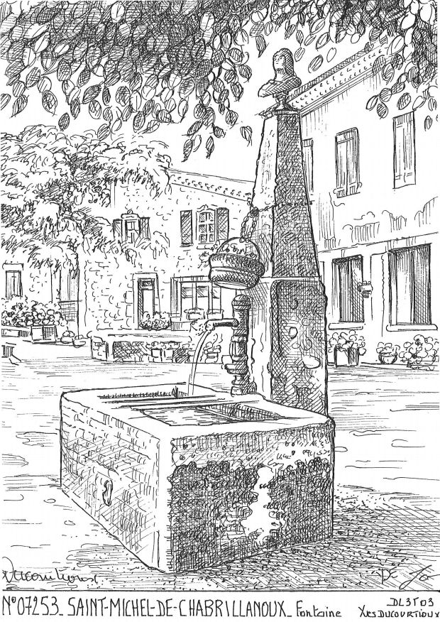 N 07253 - ST MICHEL DE CHABRILLANOUX - fontaine