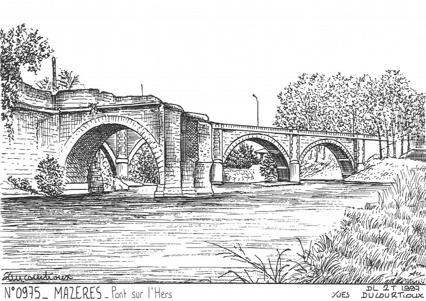 N 09075 - MAZERES - pont sur l hers