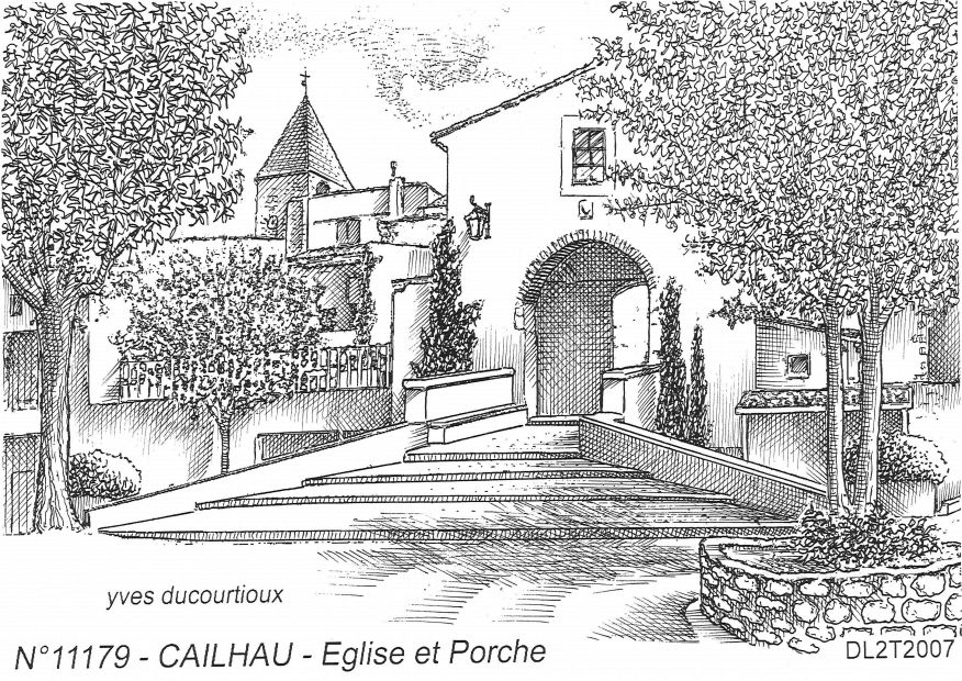 N 11179 - CAILHAU - �glise et porche