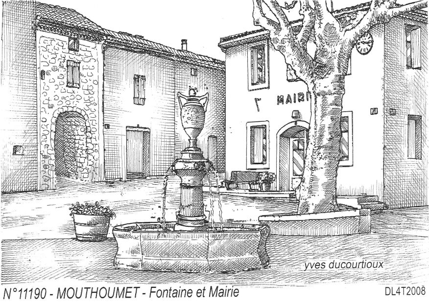 N 11190 - MOUTHOUMET - fontaine et mairie