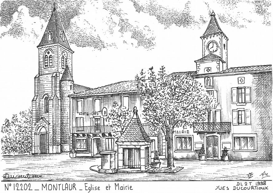 N 12202 - MONTLAUR - �glise et mairie