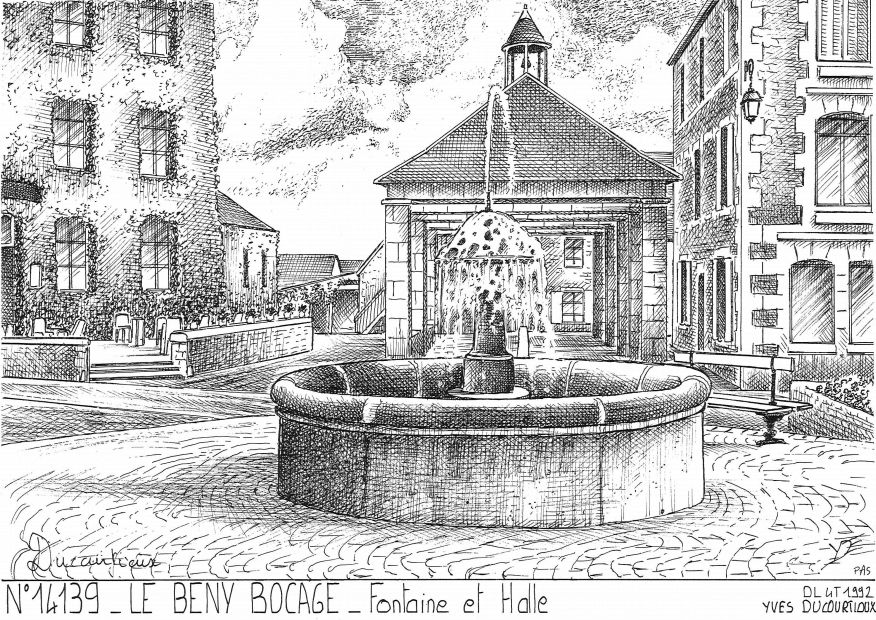 N 14139 - LE BENY BOCAGE - fontaine et halle