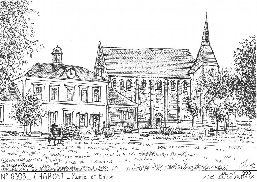 N 18308 - CHAROST - mairie et �glise
