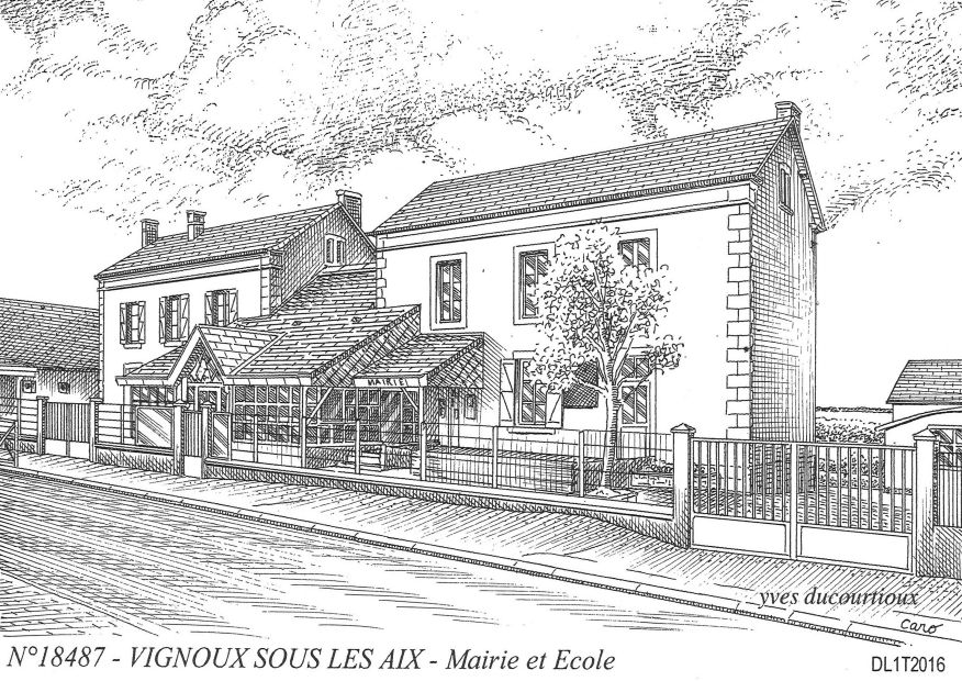 N 18487 - VIGNOUX SOUS LES AIX - mairie et �cole