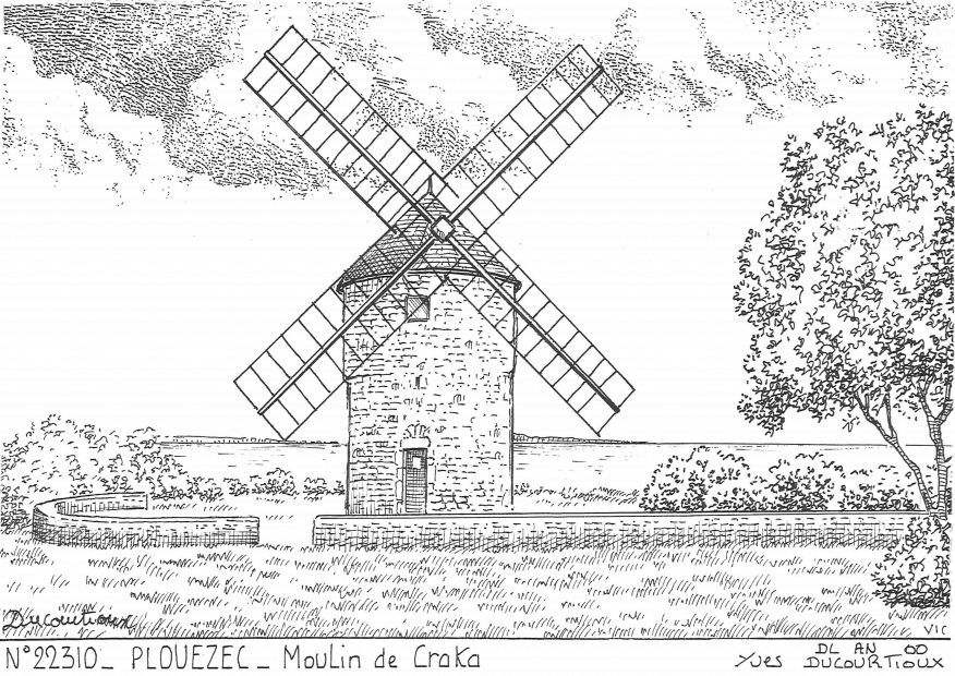 N 22310 - PLOUEZEC - moulin de craka