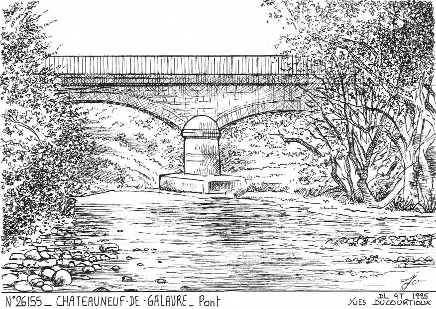 N 26155 - CHATEAUNEUF DE GALAURE - pont