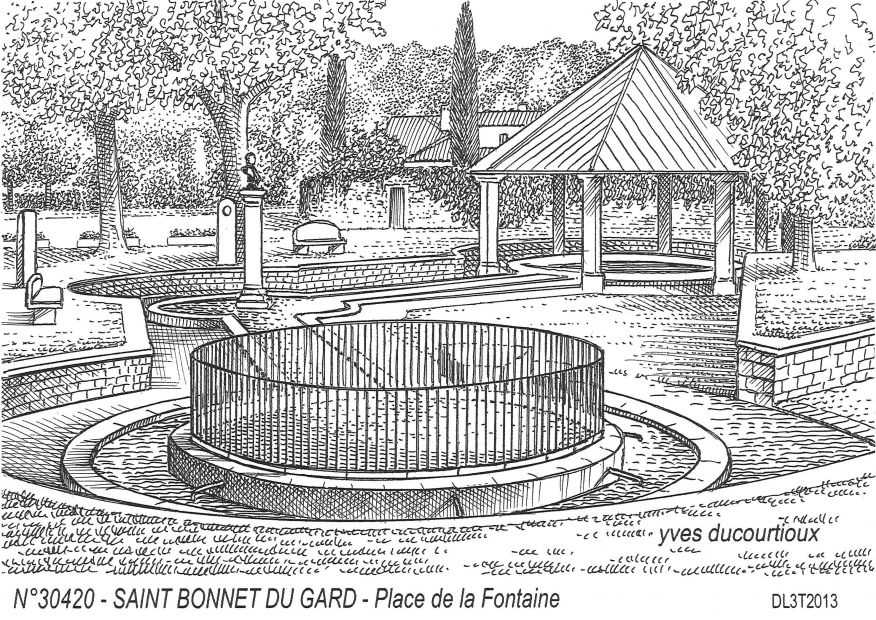 N 30420 - ST BONNET DU GARD - place de la fontaine