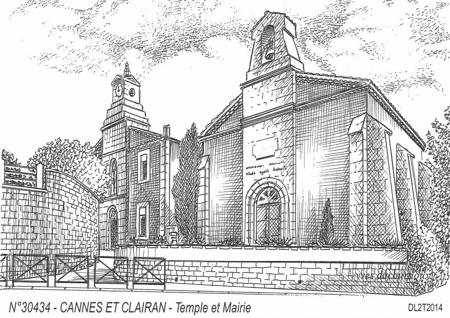 N 30434 - CANNES ET CLAIRAN - temple et mairie