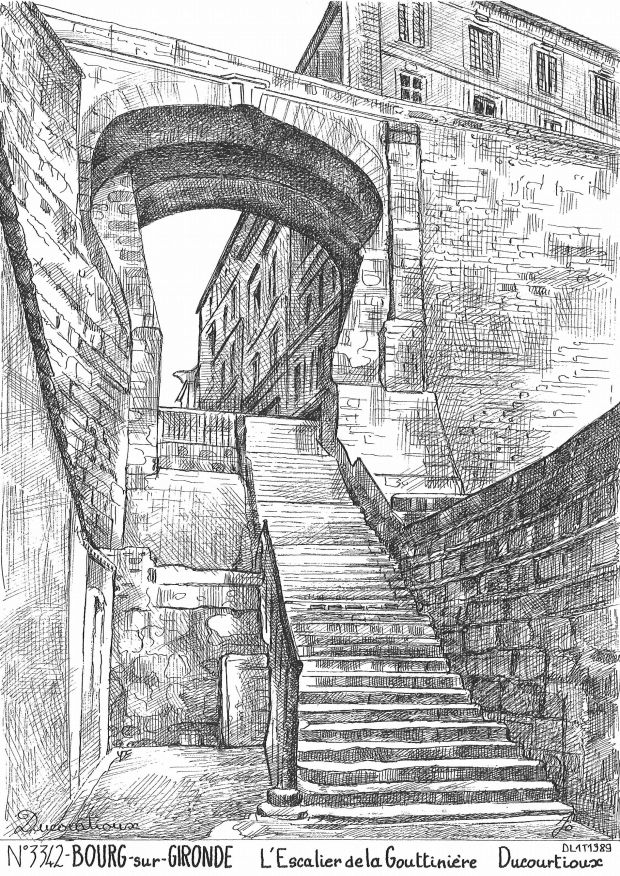 N 33042 - BOURG SUR GIRONDE - escalier de la gouttini�re