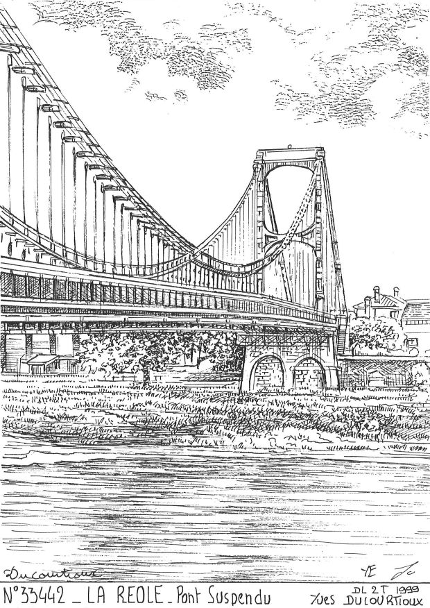 N 33442 - LA REOLE - pont suspendu
