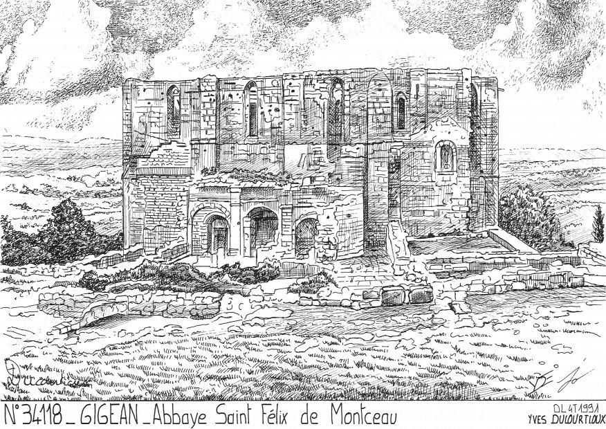 N 34118 - GIGEAN - abbaye st f�lix de montceau