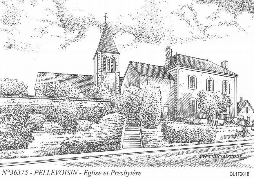 N 36375 - PELLEVOISIN - �glise et presbyt�re