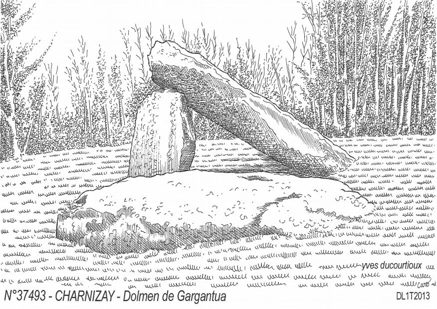 N 37493 - CHARNIZAY - dolmen de gargantua