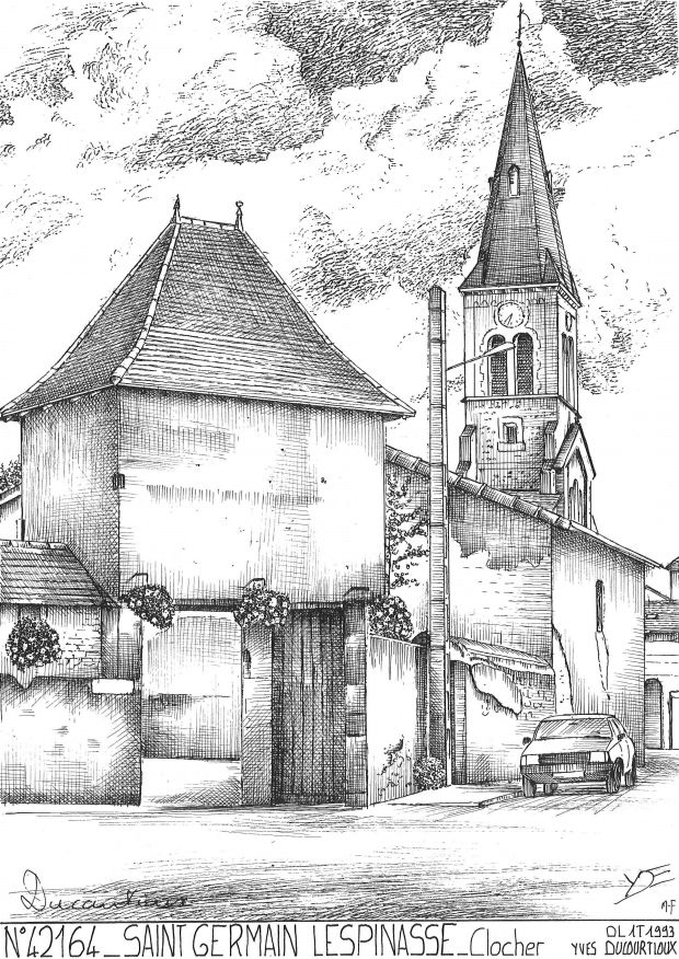 N 42164 - ST GERMAIN LESPINASSE - clocher