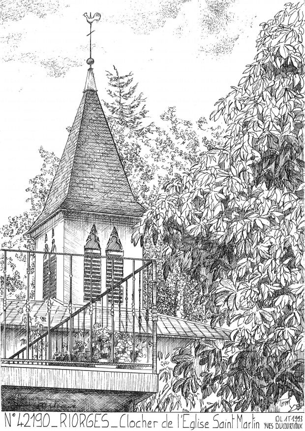 N 42190 - RIORGES - clocher de l �glise st martin