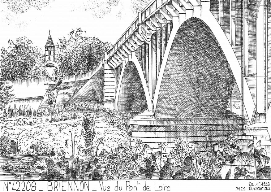 N 42208 - BRIENNON - vue du pont de loire