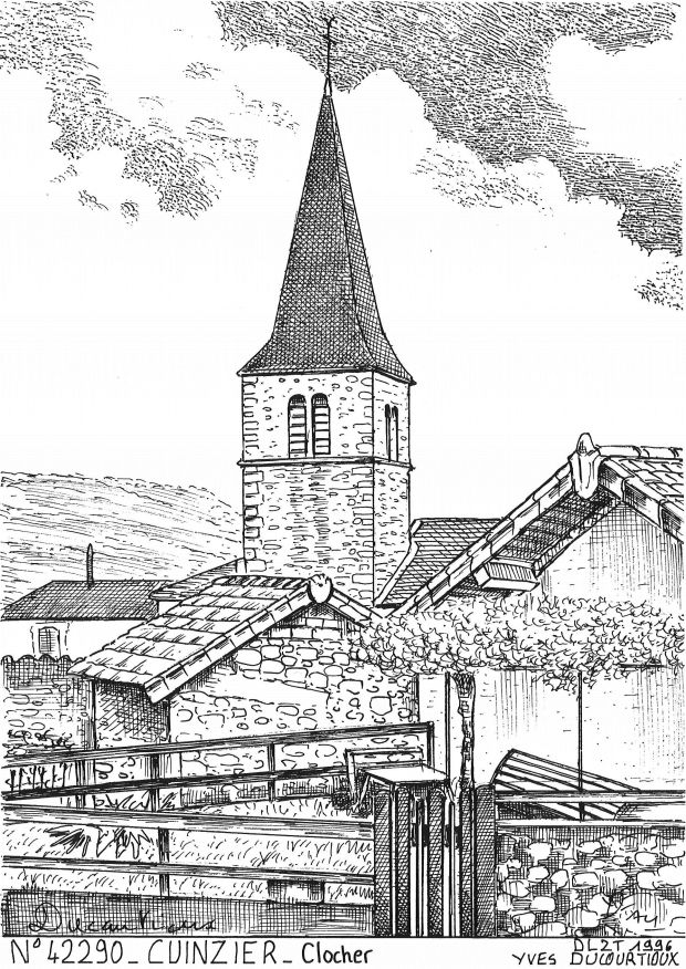 N 42290 - CUINZIER - clocher