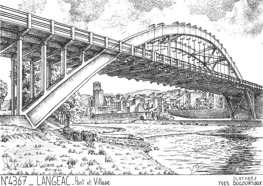 N 43067 - LANGEAC - pont et village