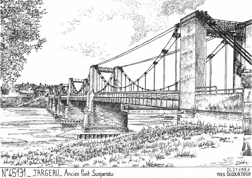 N 45131 - JARGEAU - ancien pont suspendu