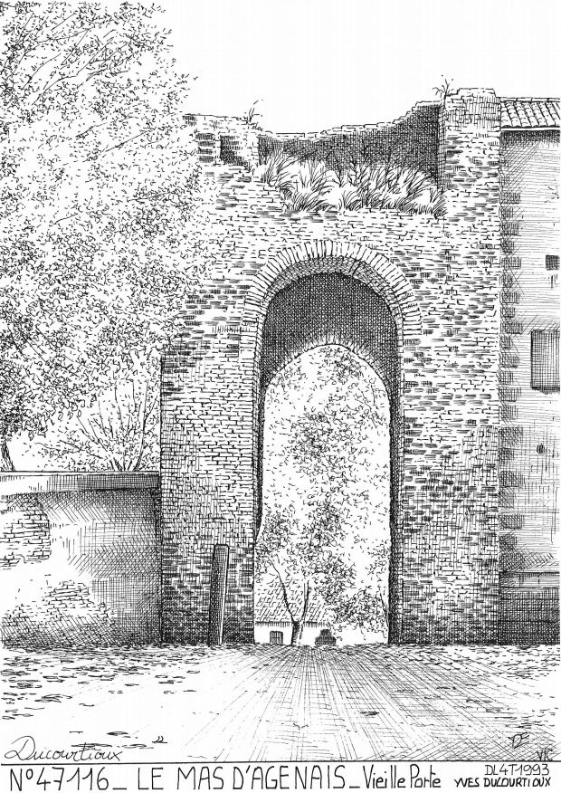 N 47116 - LE MAS D AGENAIS - vieille porte