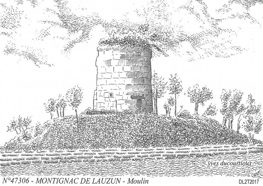 N 47306 - MONTIGNAC DE LAUZUN - moulin