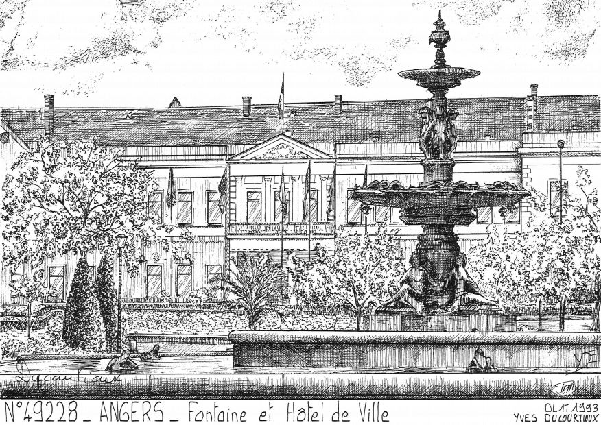 N 49228 - ANGERS - fontaine et h�tel de ville