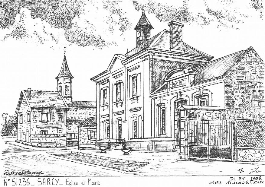 N 51236 - SARCY - �glise et mairie