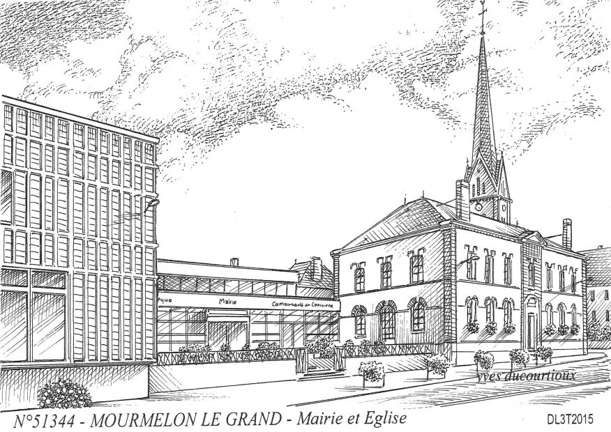 N 51344 - MOURMELON LE GRAND - mairie et �glise