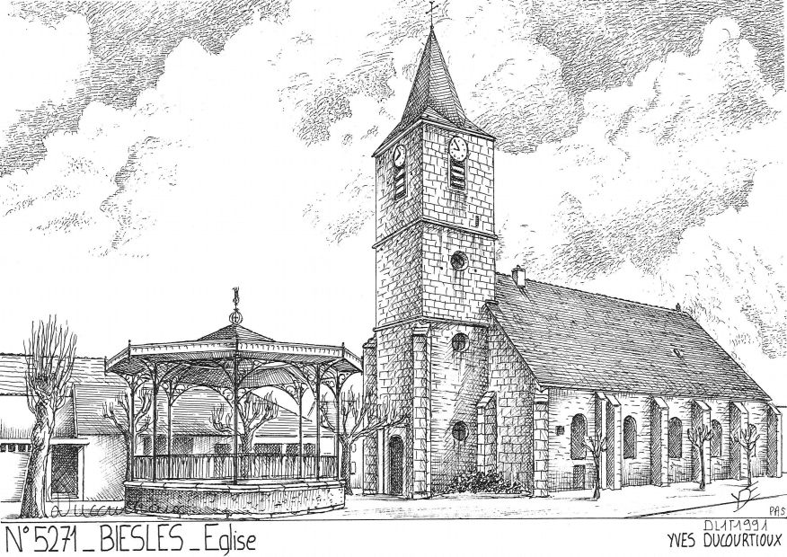 N 52071 - BIESLES - glise