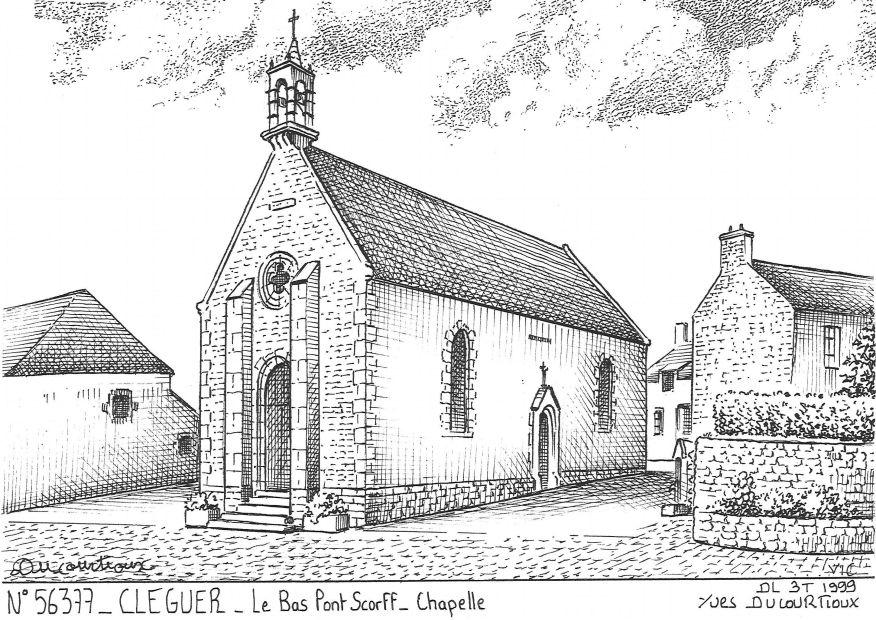 N 56377 - CLEGUER - chapelle au bas pont scorff
