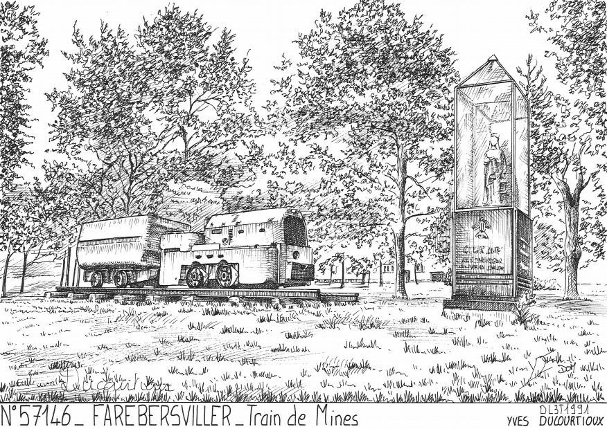 N 57146 - FAREBERSVILLER - train de mines