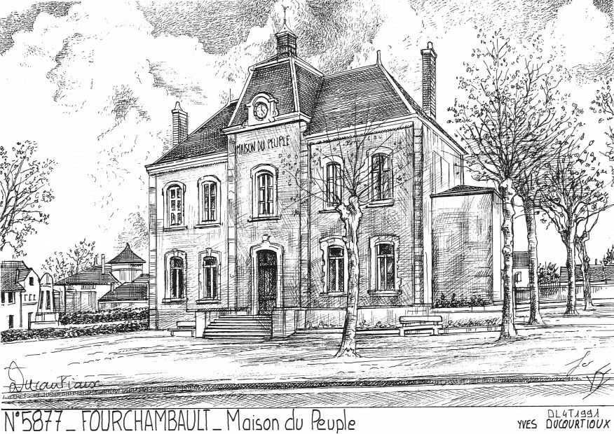 N 58077 - FOURCHAMBAULT - maison du peuple (mairie)