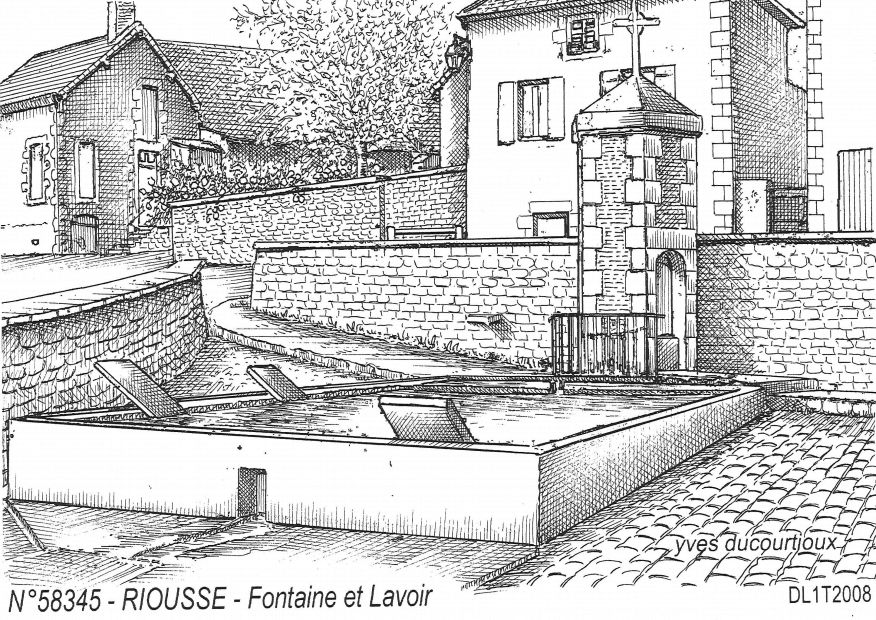 N 58345 - LIVRY - fontaine et lavoir � riousse
