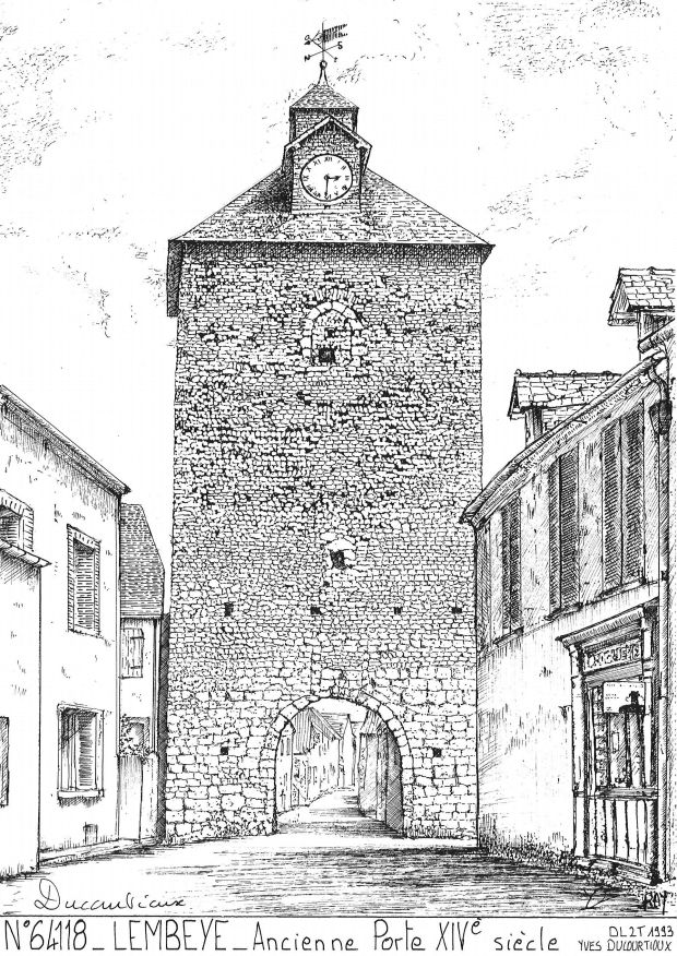 N 64118 - LEMBEYE - ancienne porte XIV � si�cle