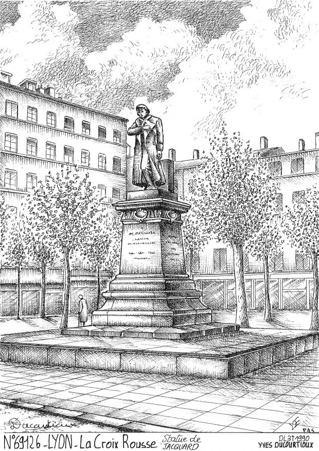 N 69126 - LYON - statue jacquard (croix rousse)
