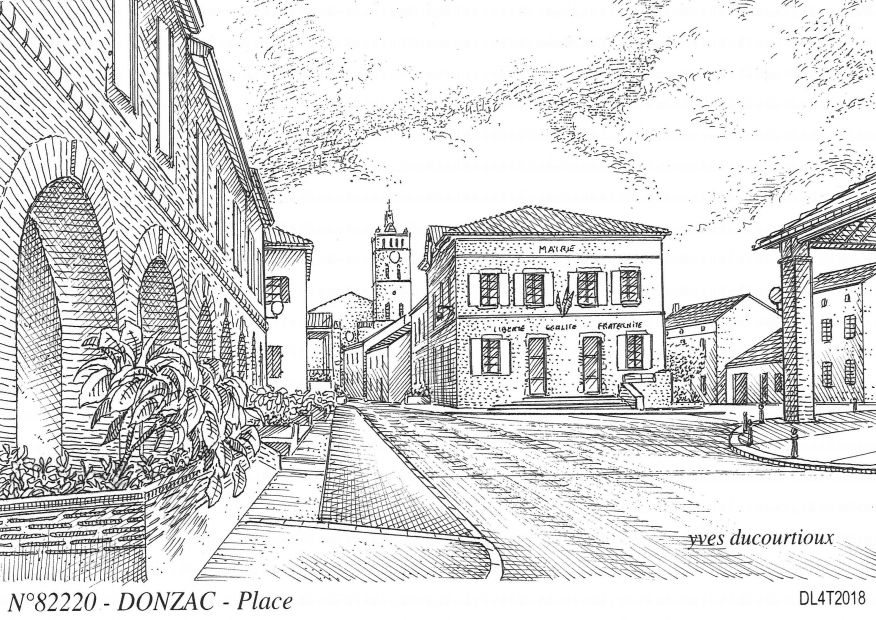N 82220 - DONZAC - place (mairie)