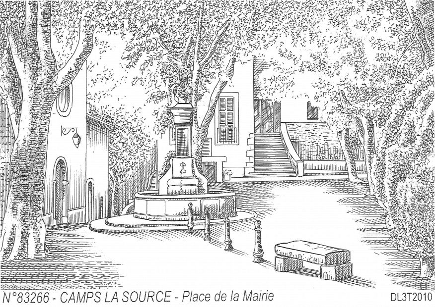 N 83266 - CAMPS LA SOURCE - place de la mairie