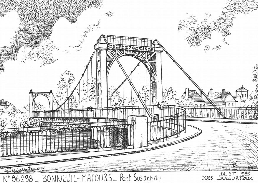 N 86298 - BONNEUIL MATOURS - pont suspendu
