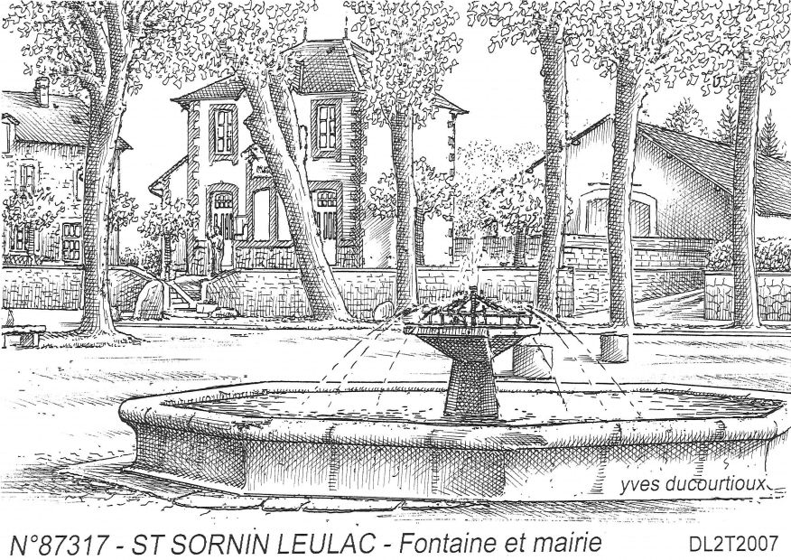 N 87317 - ST SORNIN LEULAC - fontaine et mairie