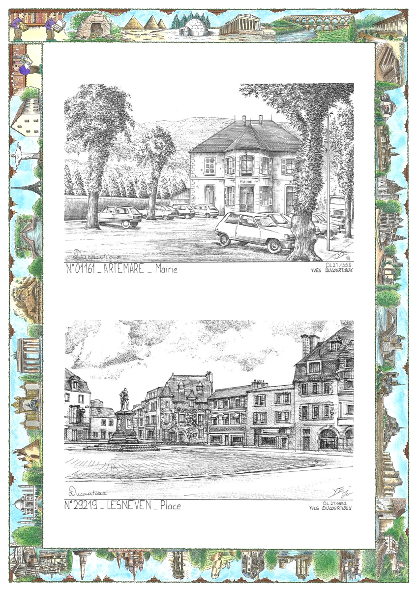 MONOCARTE N 01161-29219 - ARTEMARE - mairie / LESNEVEN - place