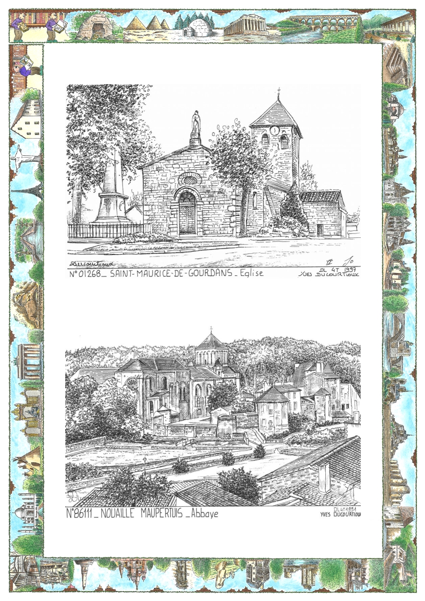 MONOCARTE N 01268-86111 - ST MAURICE DE GOURDANS - �glise / NOUAILLE MAUPERTUIS - abbaye