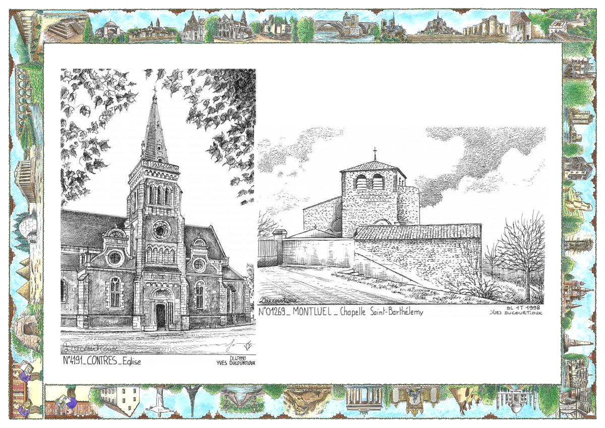 MONOCARTE N 01269-41091 - MONTLUEL - chapelle st barthel�my / CONTRES - �glise
