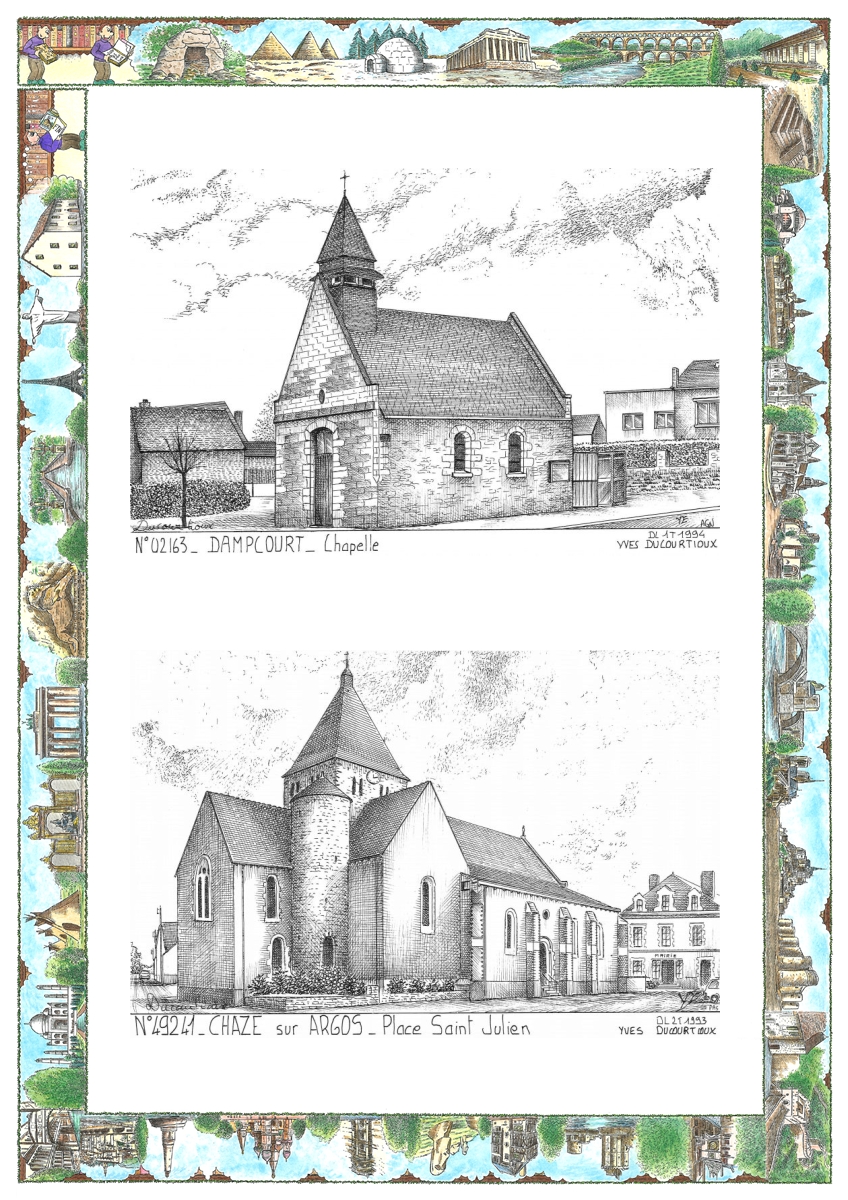MONOCARTE N 02163-49241 - MAREST DAMPCOURT - chapelle de dampcourt / CHAZE SUR ARGOS - place st julien