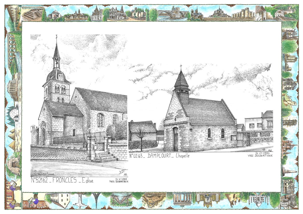 MONOCARTE N 02163-52162 - MAREST DAMPCOURT - chapelle de dampcourt / FRONCLES - �glise