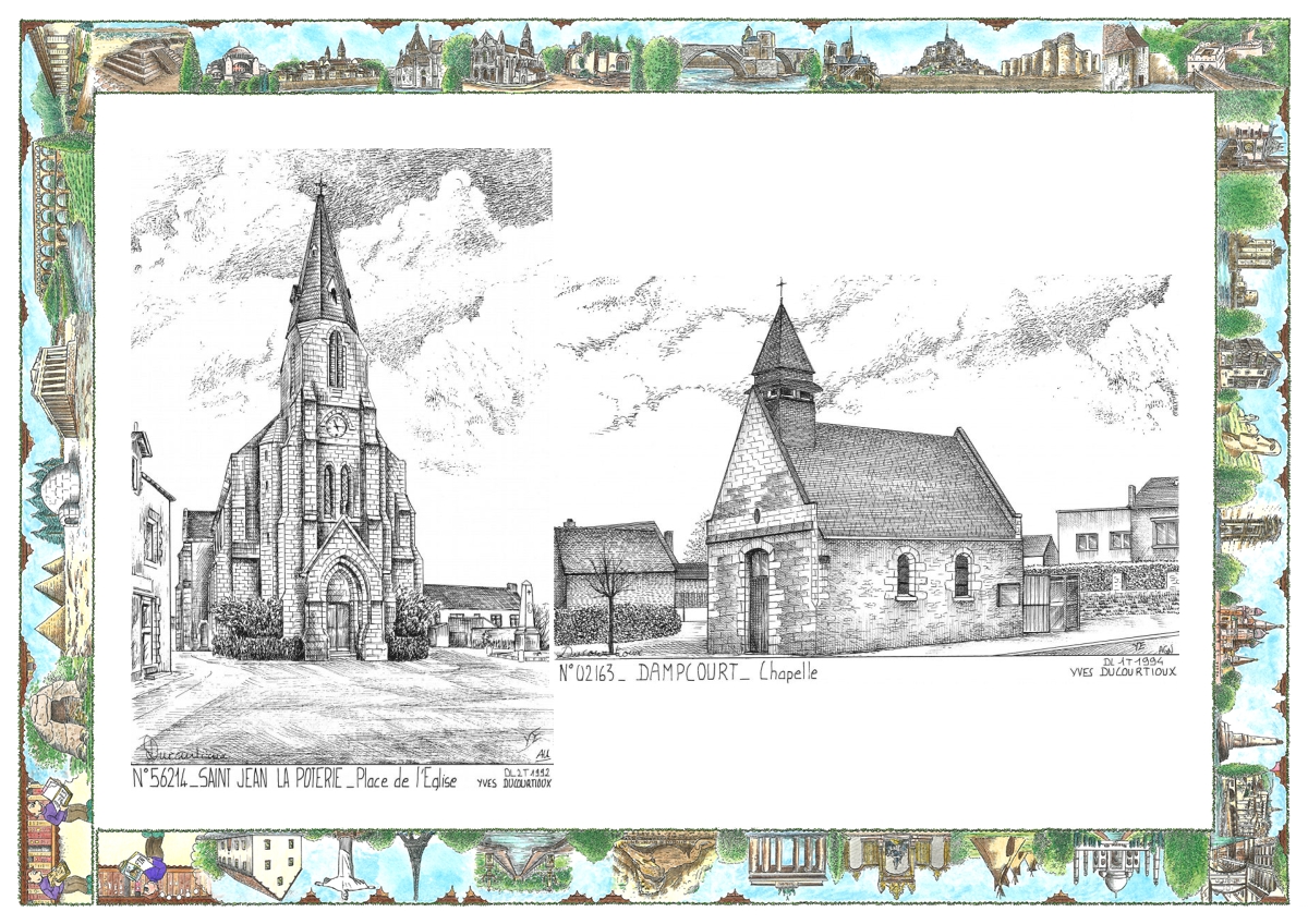 MONOCARTE N 02163-56214 - MAREST DAMPCOURT - chapelle de dampcourt / ST JEAN LA POTERIE - place de l �glise
