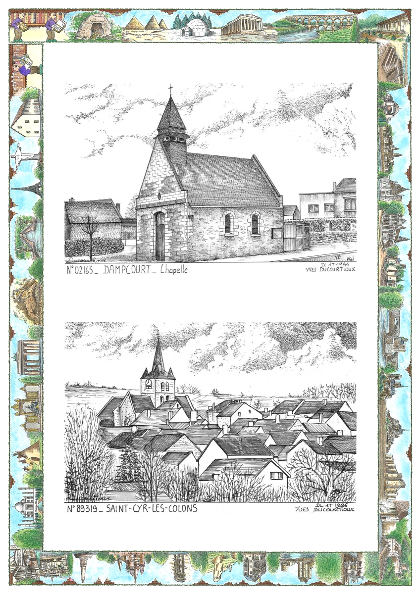 MONOCARTE N 02163-89319 - MAREST DAMPCOURT - chapelle de dampcourt / ST CYR LES COLONS - vue