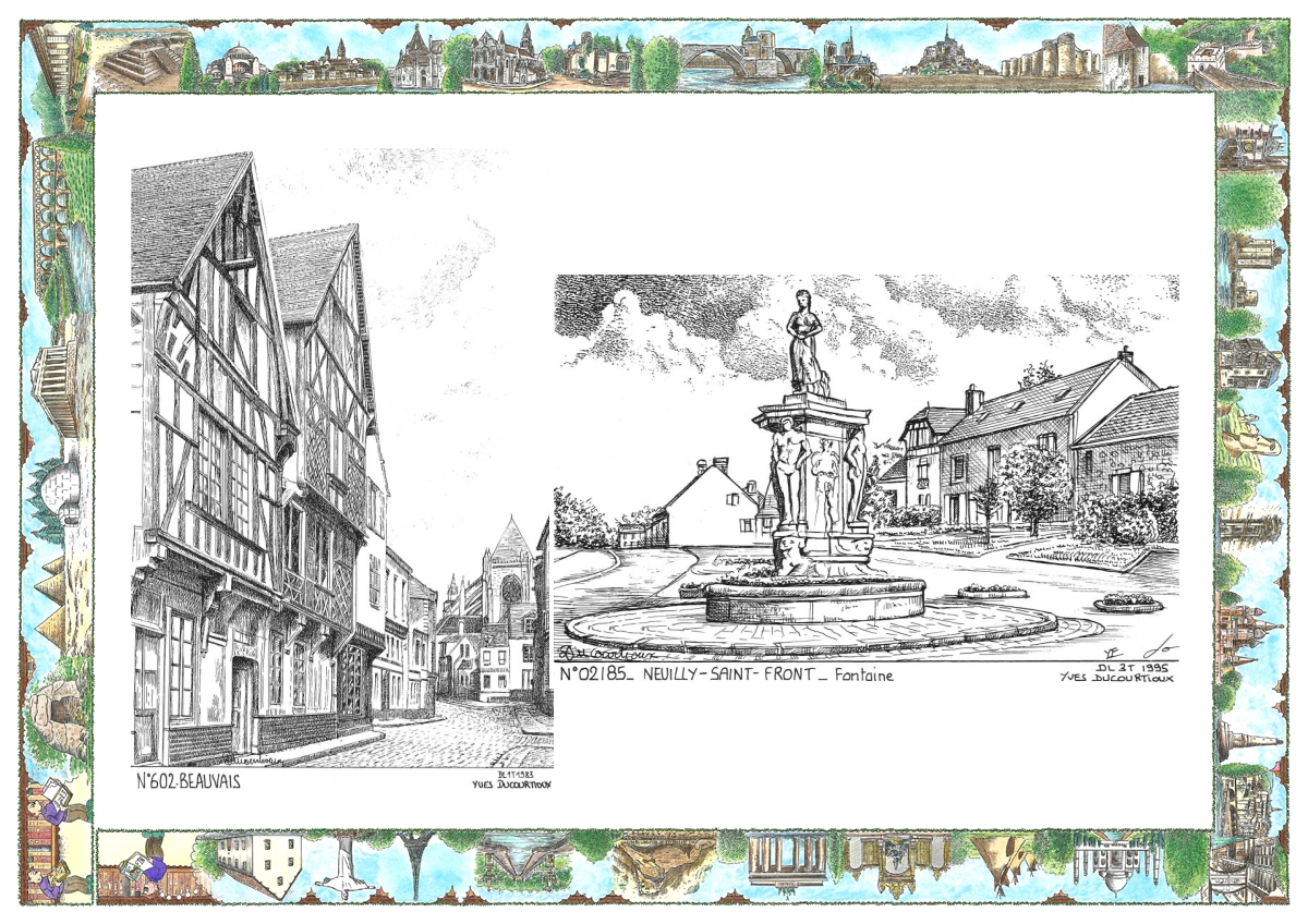MONOCARTE N 02185-60002 - NEUILLY ST FRONT - fontaine / BEAUVAIS - vue